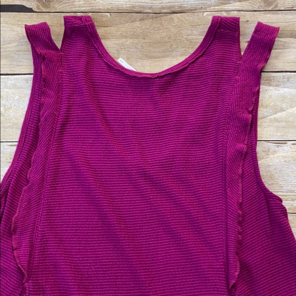 Free People Bondi Magenta Thermal Tank Size Med - Picture 8 of 9